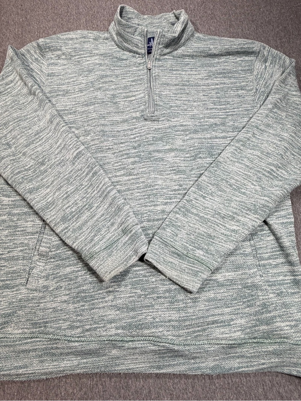 johnnie-O Mens Large 1/4 Zip Sweatshirt Mickey Iguana French Terry Blend